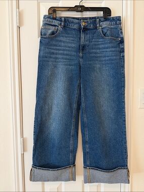 Talbots Straight-Leg Cuffed Blue Jeans
